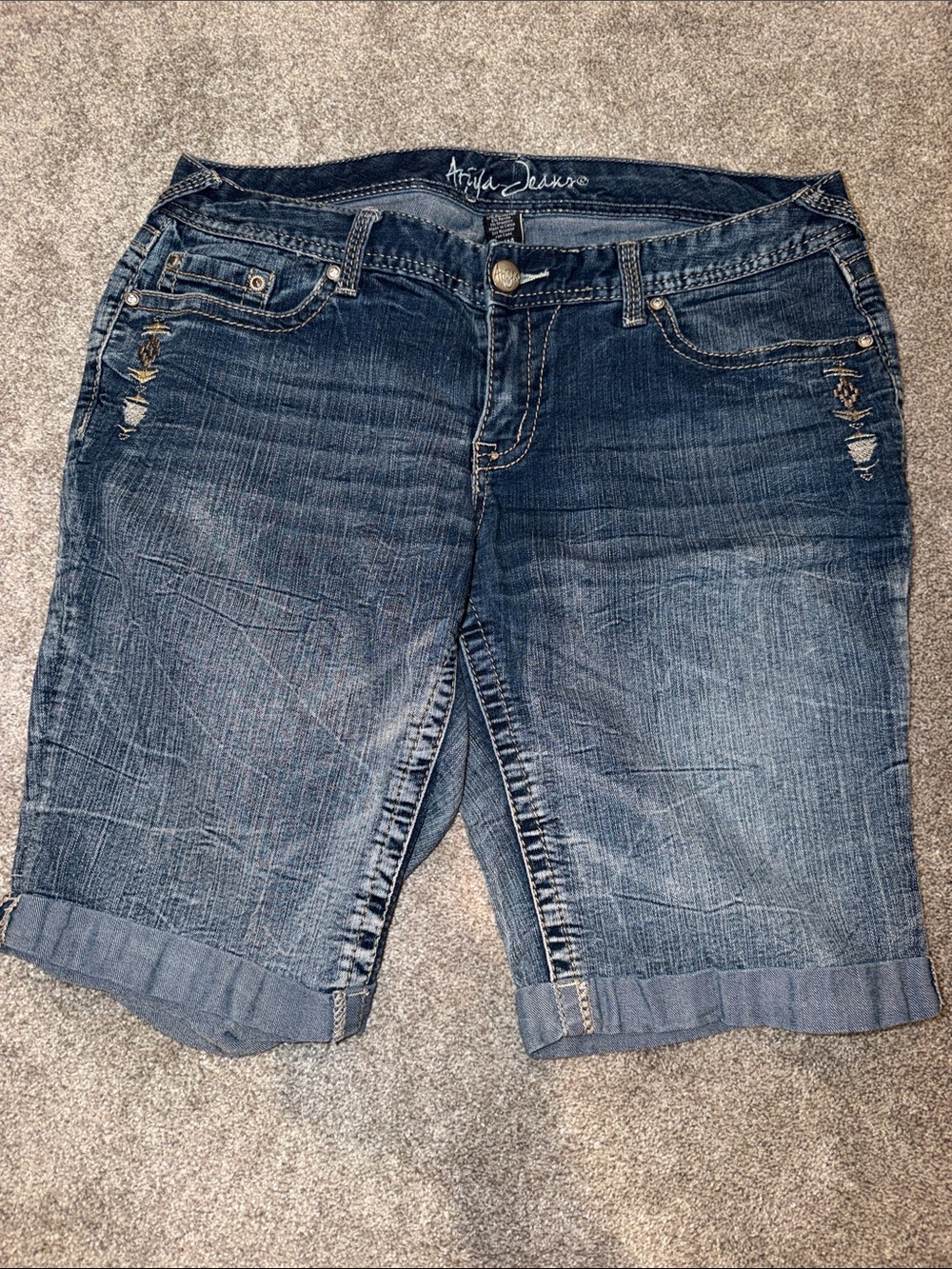 Lee Women's Dark Blue Denim Bermuda Shorts